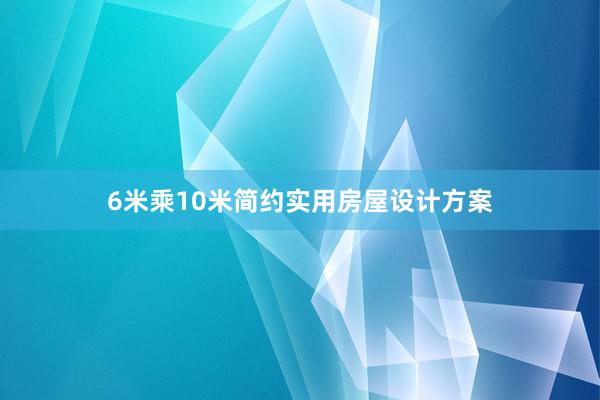 6米乘10米简约实用房屋设计方案